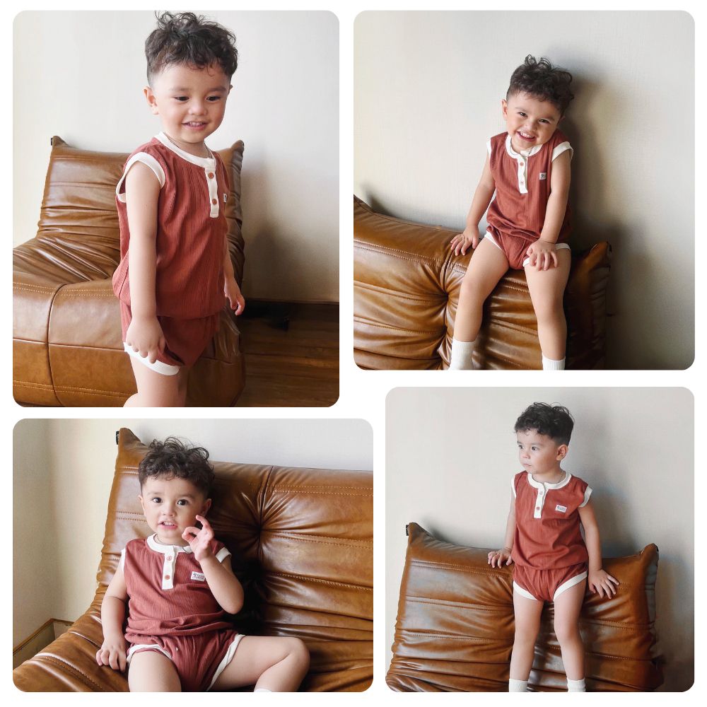  Bộ ba lỗ cotton thông hơi Cottis mùa hè cho bé Pure Play 