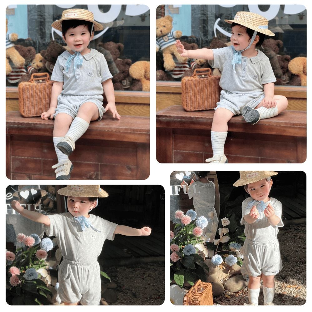  Bộ đồ bé trai cotton thông hơi Cottis – Set áo polo & quần short hè cho bé 1–5 tuổi – BST Pure Play 