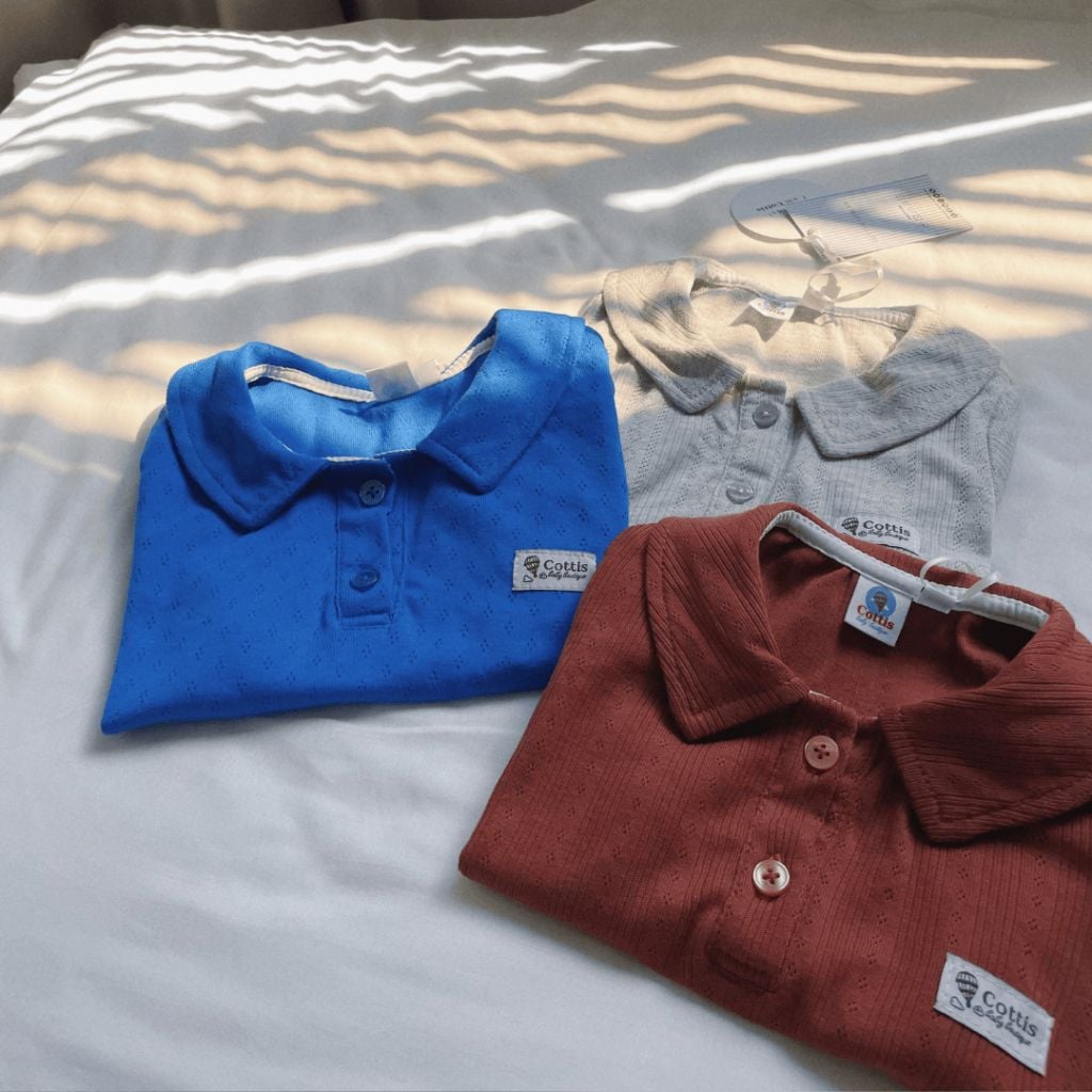  Bộ đồ bé trai cotton thông hơi Cottis – Set áo polo & quần short hè cho bé 1–5 tuổi – BST Pure Play 
