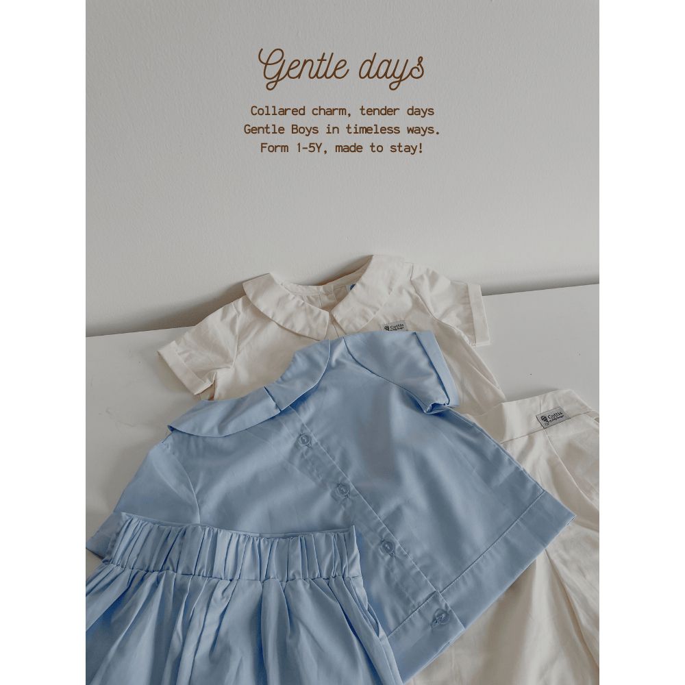  Set bé trai Cottis áo cổ bẻ quần short phong cách công tử Gentle Days 