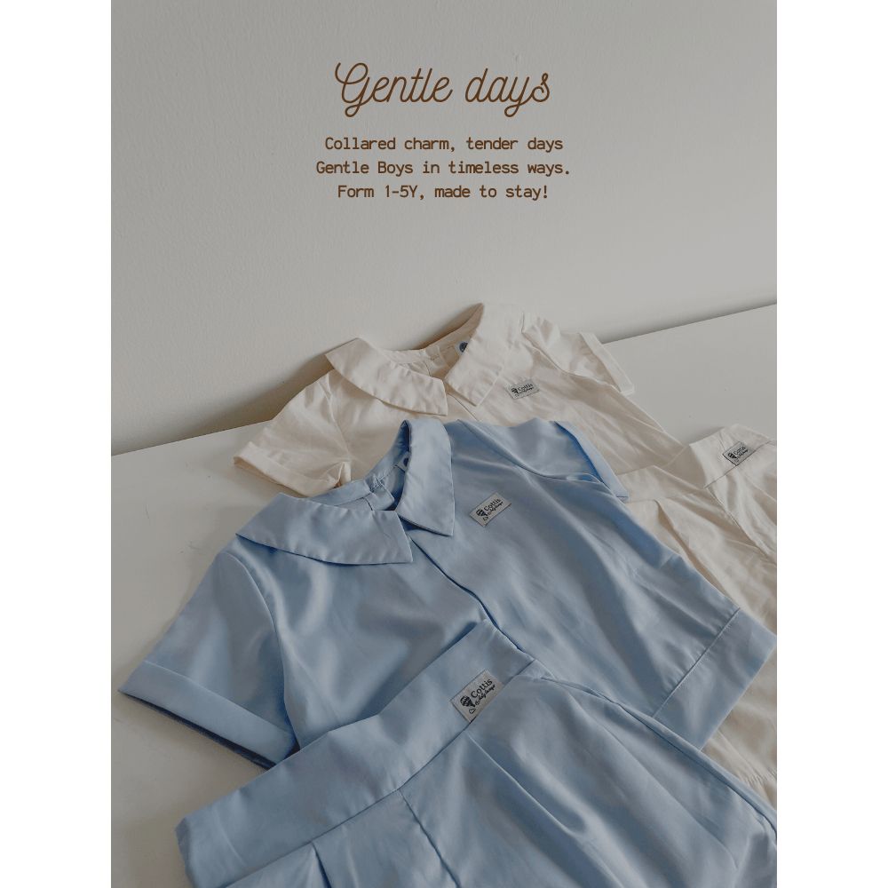  Set bé trai Cottis áo cổ bẻ quần short phong cách công tử Gentle Days 