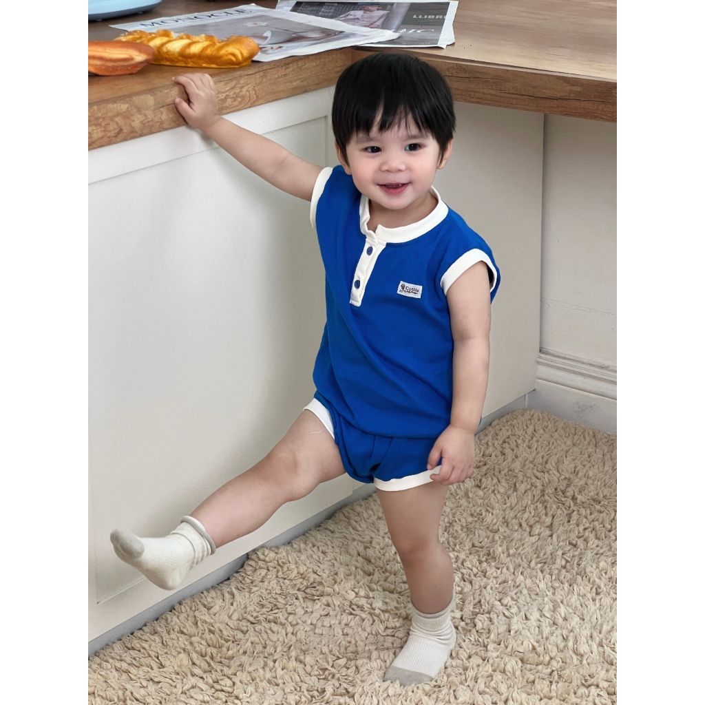  Bộ ba lỗ cotton thông hơi Cottis mùa hè cho bé Pure Play 