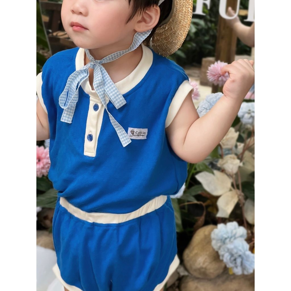 Bộ ba lỗ cotton thông hơi Cottis mùa hè cho bé Pure Play 
