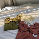  Bộ bé gái cotton thông hơi Cottis – Áo cổ bèo & quần short bồng bí mùa hè thoáng mát cho bé 1–5 tuổi – BST Pure Play 
