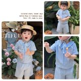  Set bé trai Cottis áo cổ bẻ quần short phong cách công tử Gentle Days 