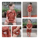  Bộ bé gái cotton thông hơi Cottis – Áo cổ bèo & quần short bồng bí mùa hè thoáng mát cho bé 1–5 tuổi – BST Pure Play 