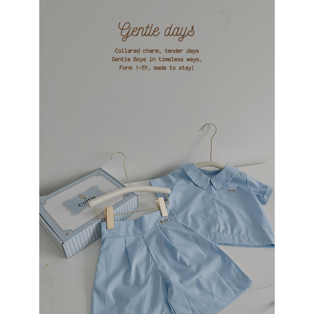  Set bé trai Cottis áo cổ bẻ quần short phong cách công tử Gentle Days 