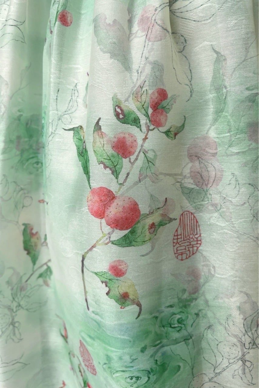  (MỚI) Đầm yếm chít li vai maxi phối nhíu Hoa mint 