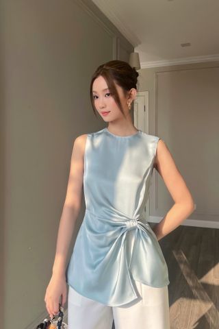  Áo sát nách thắt nút Xanh ngọc 