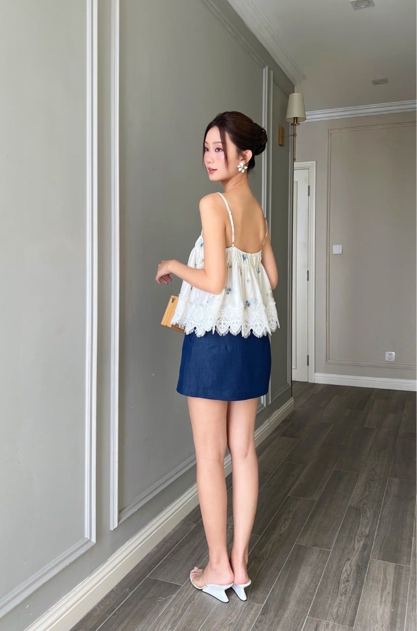 (MỚI) Quần short váy denim xanh 