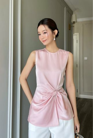  Áo sát nách thắt nút Hồng 