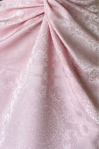  (NEW) Đầm sát nách xoắn eo gấm Hồng 