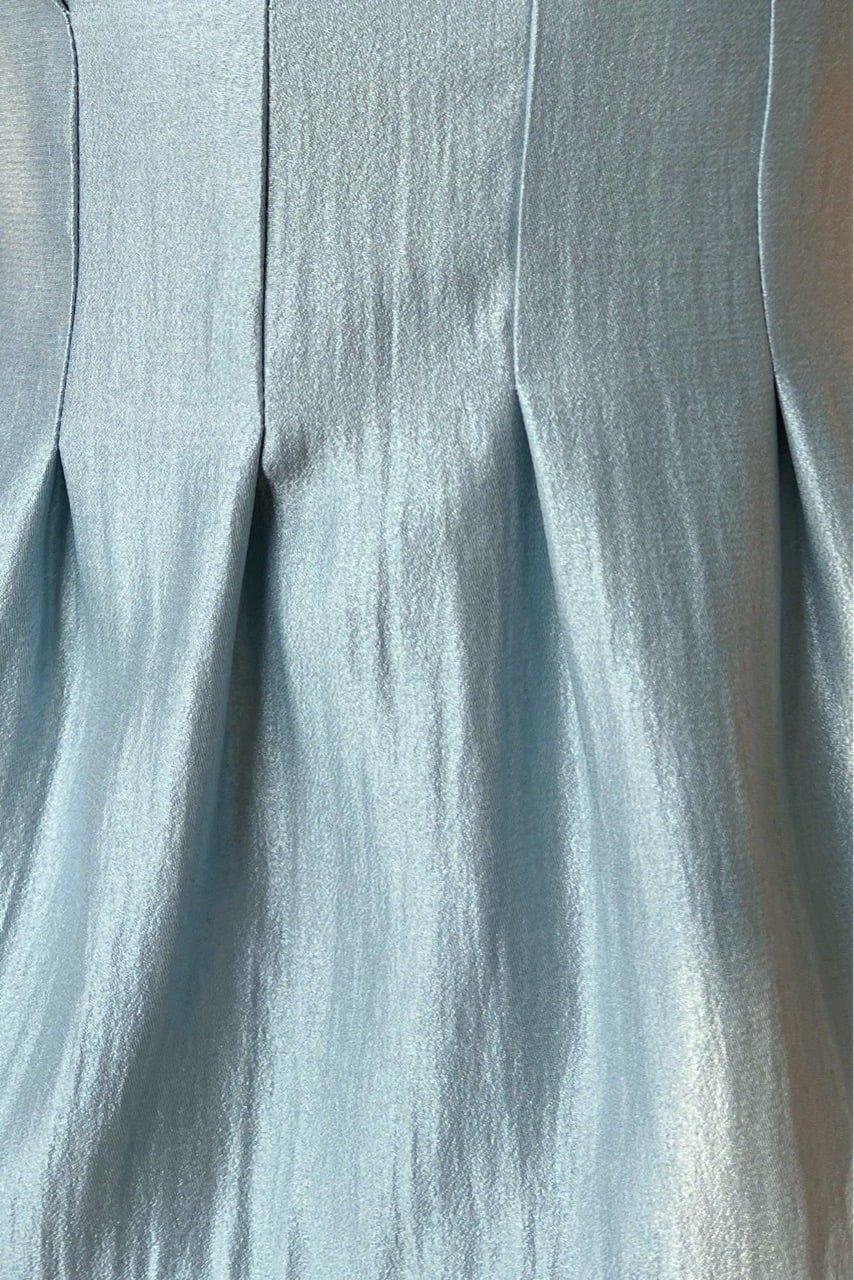  (MỚI) Áo tay liền chít li eo tơ Xanh 