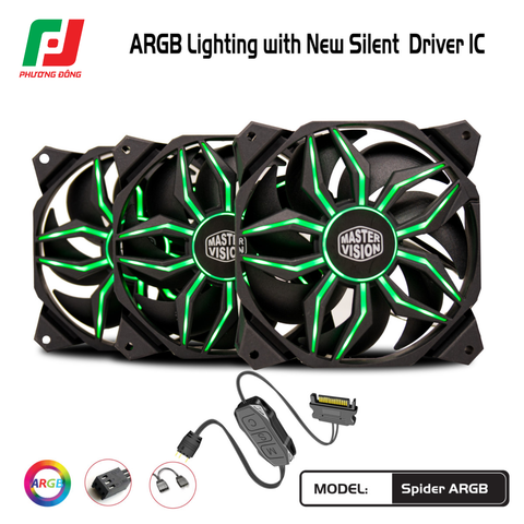 Quạt Tản Nhiệt Case VSP Spider ARGB (Bộ 3 Quạt 120 MM) 