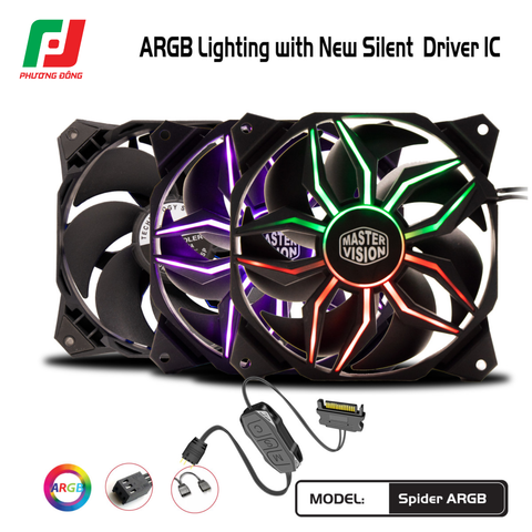  Quạt Tản Nhiệt Case VSP Spider ARGB (Bộ 3 Quạt 120 MM) 