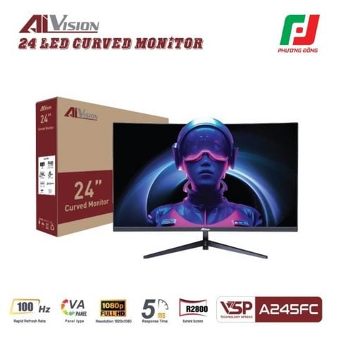  MÀN HÌNH CONG AIVISION A245FC (24INCH/ FHD/ VA/100HZ/ 5MS) 