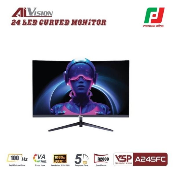  MÀN HÌNH CONG AIVISION A245FC (24INCH/ FHD/ VA/100HZ/ 5MS) 
