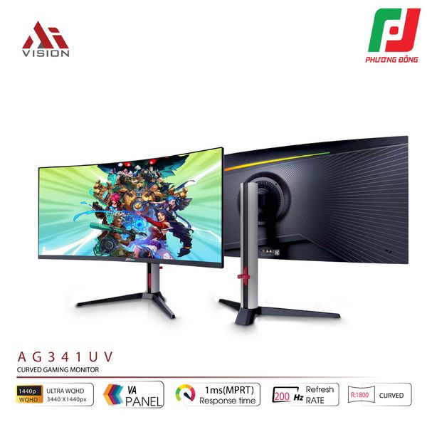  MÀN HÌNH CONG GAMING AIVISION AG341UV (34INCH| ULTRA WQHD| VA|200HZ| 1MS) 