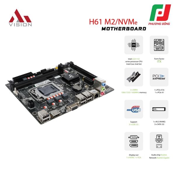  MAINBOARD AIVISION H61-M2-NVME 