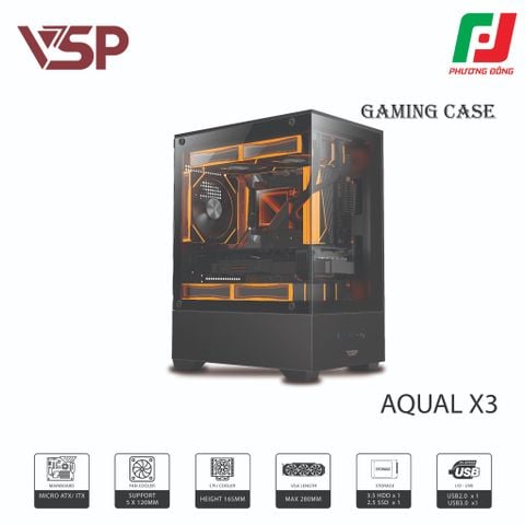  VỎ CASE MÁY TÍNH AQUAL X3 ĐEN/ TRẮNG/ HỒNG 