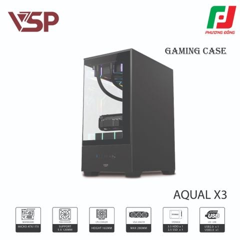  VỎ CASE MÁY TÍNH AQUAL X3 ĐEN/ TRẮNG/ HỒNG 