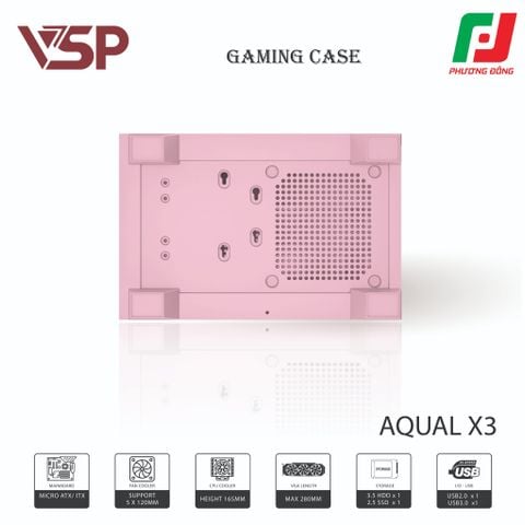  VỎ CASE MÁY TÍNH AQUAL X3 ĐEN/ TRẮNG/ HỒNG 