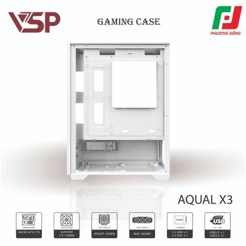  VỎ CASE MÁY TÍNH AQUAL X3 ĐEN/ TRẮNG/ HỒNG 