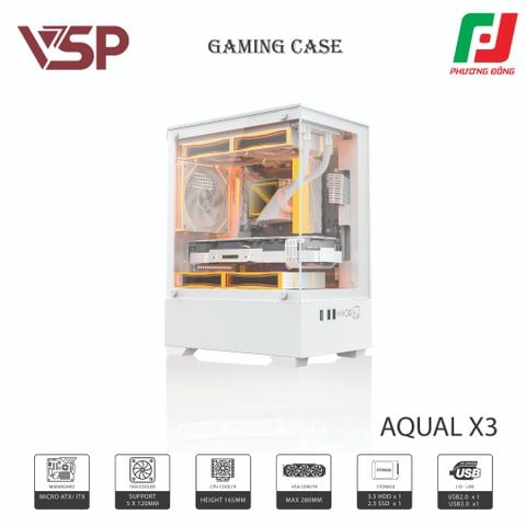  VỎ CASE MÁY TÍNH AQUAL X3 ĐEN/ TRẮNG/ HỒNG 