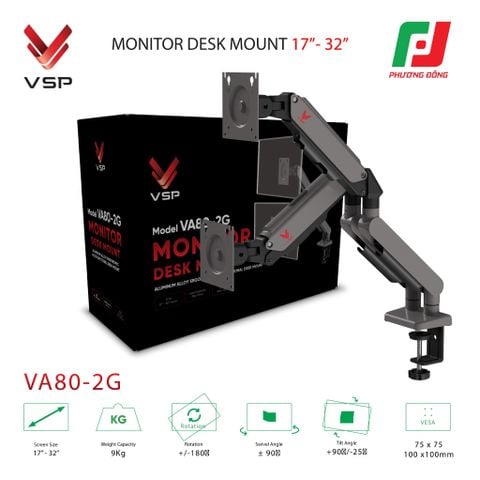  GIÁ ĐỠ MÀN HÌNH ARM ĐÔI VSP VA80-2G (17