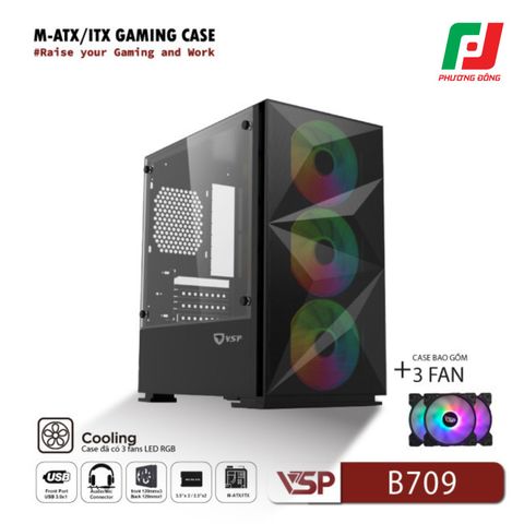  VỎ CASE MÁY TÍNH VSP GAMING MID TOWER B709 