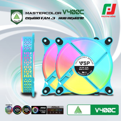  Quạt Tản Nhiệt Case VSP V400C (Bộ 3 Quạt 120MM) 