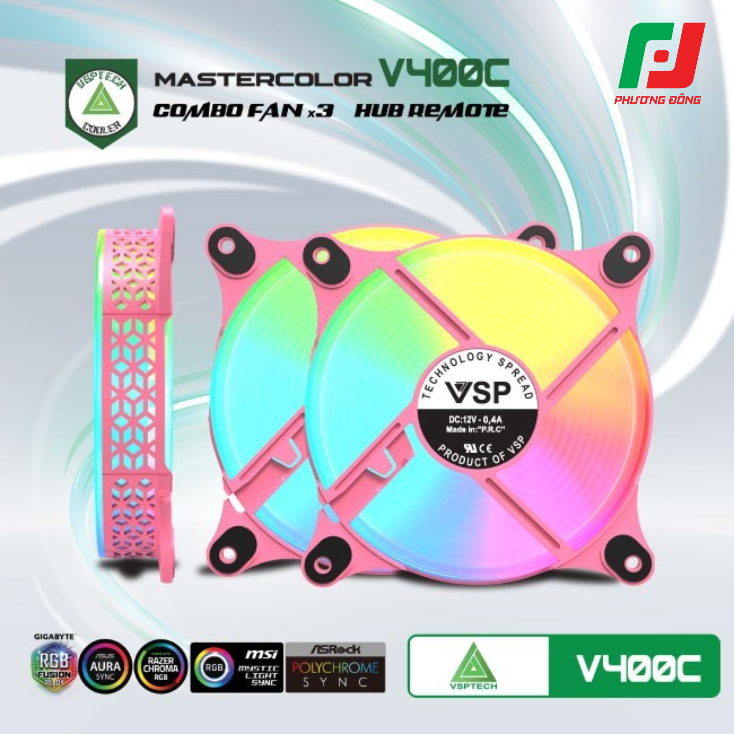  Quạt Tản Nhiệt Case VSP V400C (Bộ 3 Quạt 120MM) 