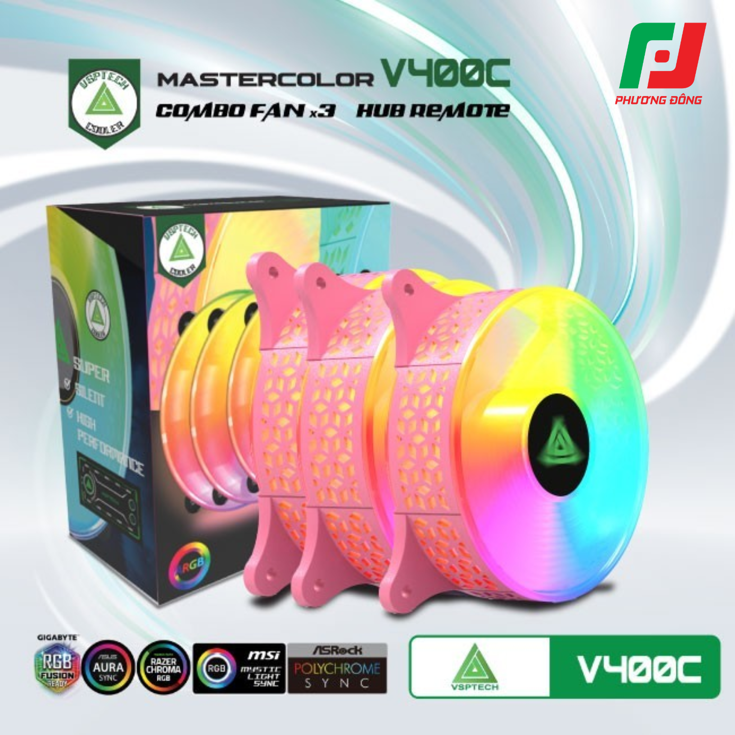  Quạt Tản Nhiệt Case VSP V400C (Bộ 3 Quạt 120MM) 