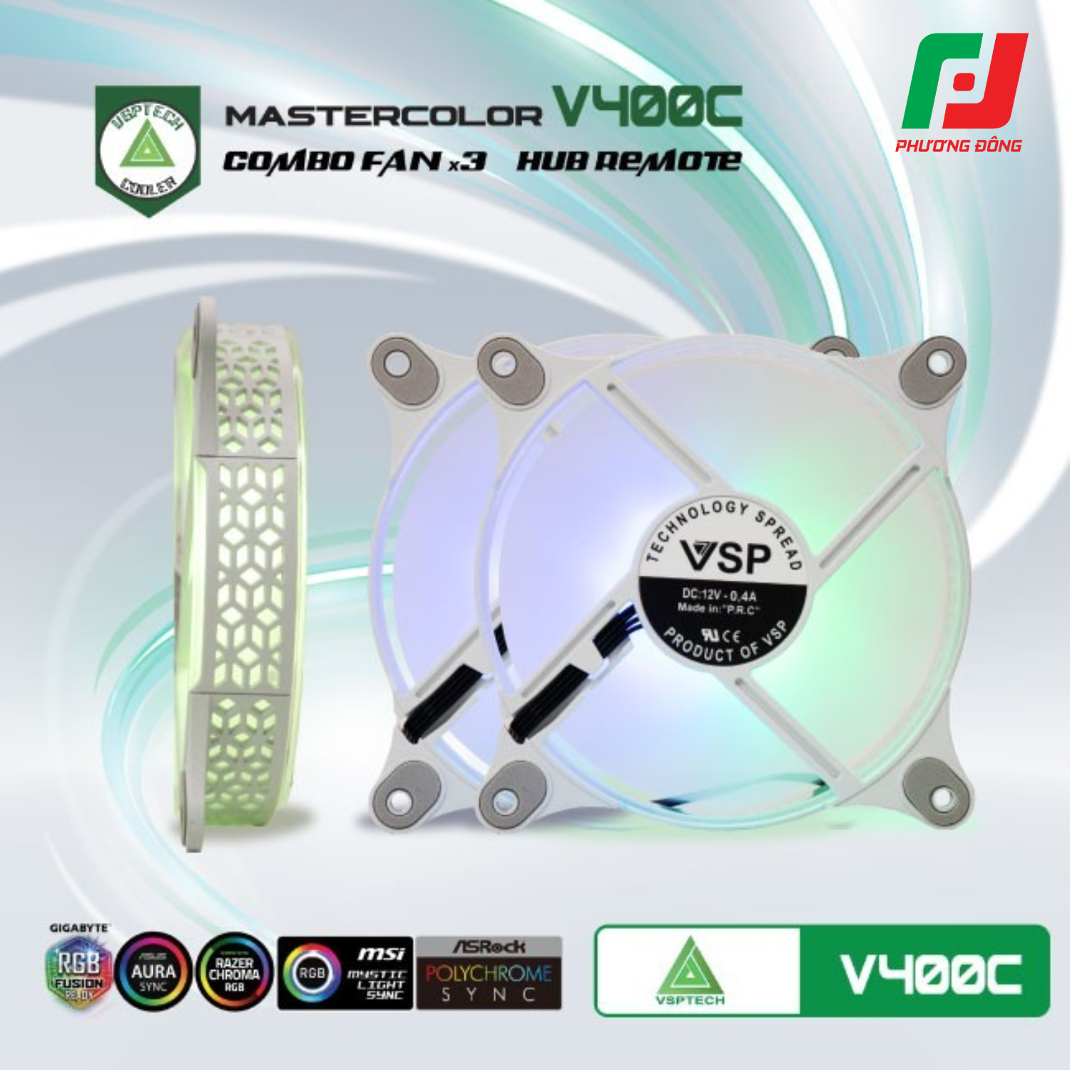  Quạt Tản Nhiệt Case VSP V400C (Bộ 3 Quạt 120MM) 