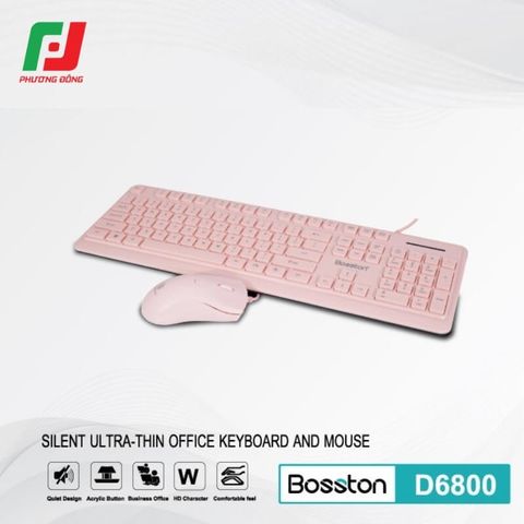  Combo Bàn Phím Chuột Bosston D6800 USB – 104 Phím Khắc Laser 
