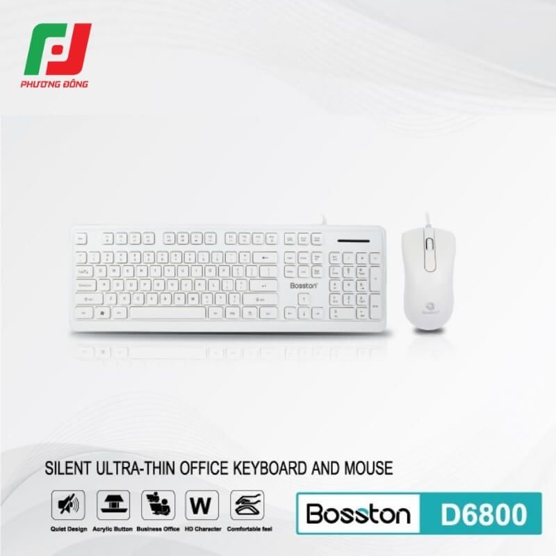  Combo Bàn Phím Chuột Bosston D6800 USB – 104 Phím Khắc Laser 