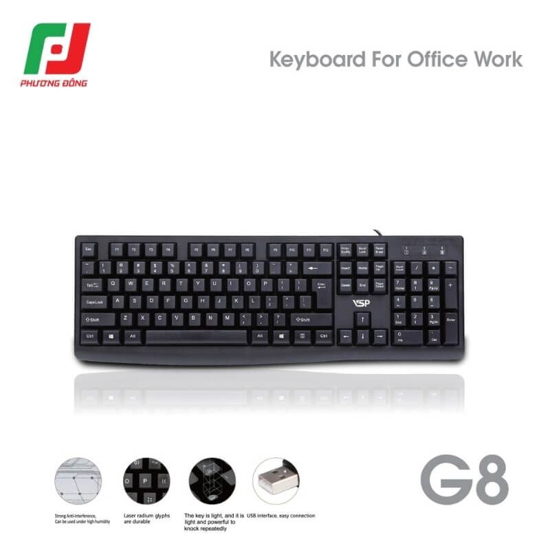  Bàn Phím VSP G8 USB – US Layout 104 Phím 