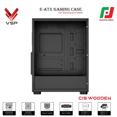  CASE VSP E-ATX GAMING C19 WOODEN 