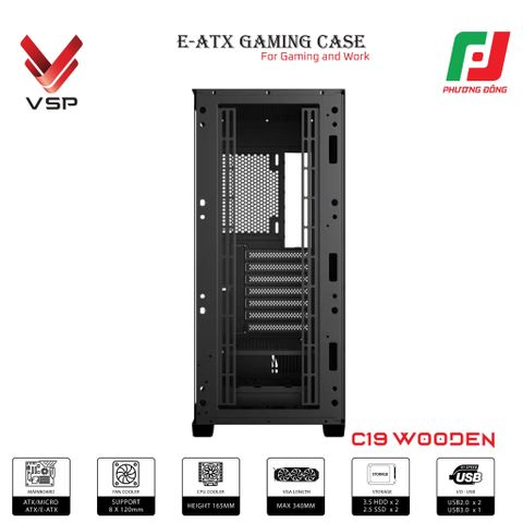  CASE VSP E-ATX GAMING C19 WOODEN 