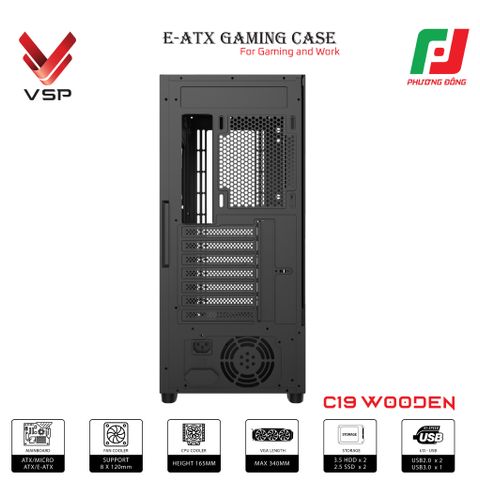  CASE VSP E-ATX GAMING C19 WOODEN 