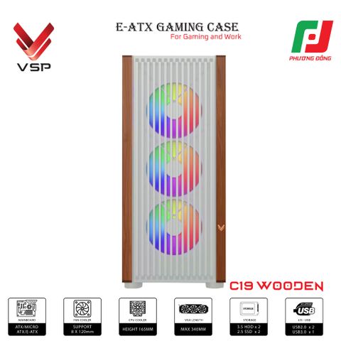  CASE VSP E-ATX GAMING C19 WOODEN 