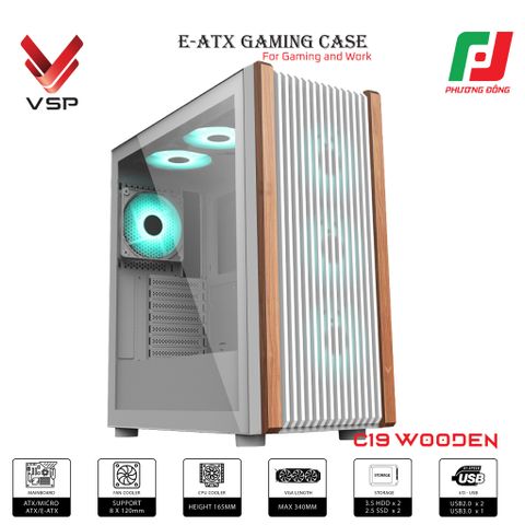  CASE VSP E-ATX GAMING C19 WOODEN 
