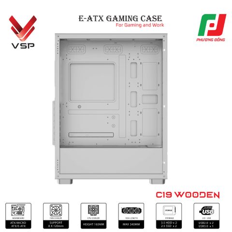  CASE VSP E-ATX GAMING C19 WOODEN 