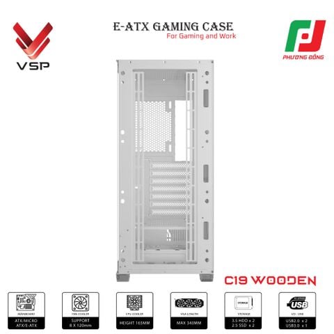  CASE VSP E-ATX GAMING C19 WOODEN 