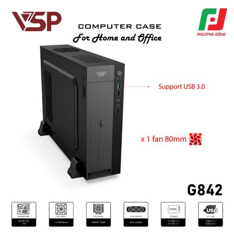  VỎ CASE VSP G842 KÈM 1 FAN 