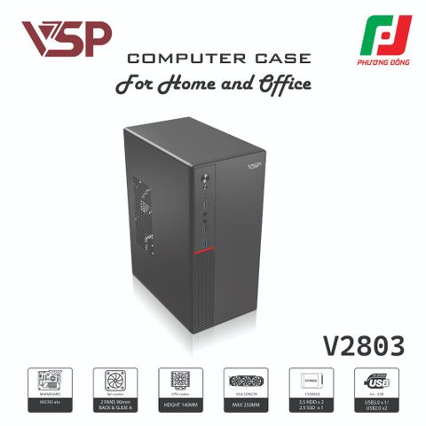  CASE VĂN PHÒNG VSP V2803 (M-ATX/I-ATX) 