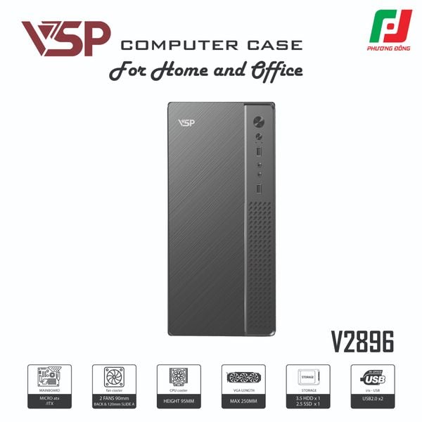  CASE VĂN PHÒNG VSP V2896 (M-ATX/I-ATX) 