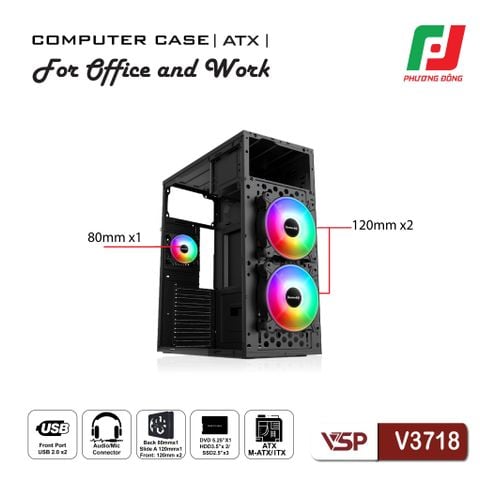  CASE VĂN PHÒNG ATX VSP V3718 
