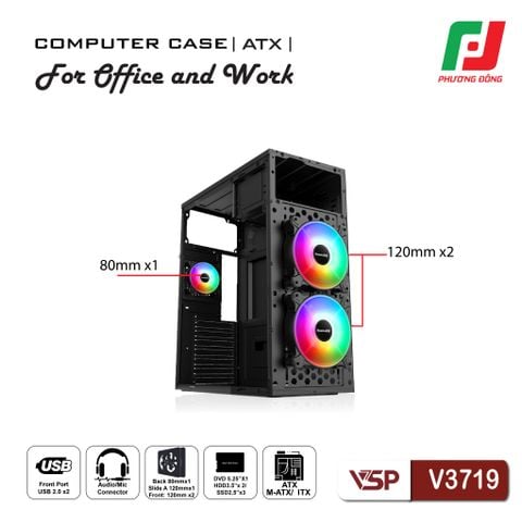  CASE VĂN PHÒNG ATX VSP V3719 