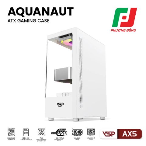  VỎ CASE MÁY TÍNH GAMING AQUANUT AX5 2 MẶT KÍNH 